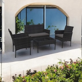 Zestaw mebli ogrodowych - sofa fotele i stolik Natal 010 czarny