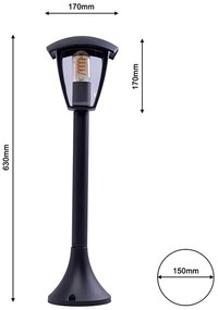 Stojąca lampa ogrodowa czarna - N001-Bernes