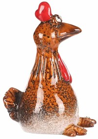 Ozdoba ogrodowa na płot Kura, 8 x 8 x 16 cm,ceramika, 16 cm