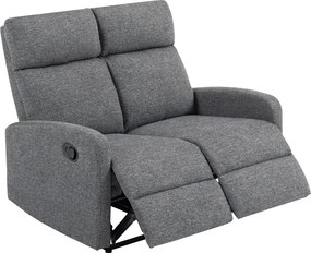 HOMCOM 2-osobowa sofa z regulowanymi oparciami, podnóżek, materiałowa tapicerka, stal, Szary