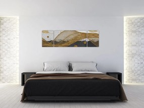 Obraz - Złote piórka (170x50 cm)