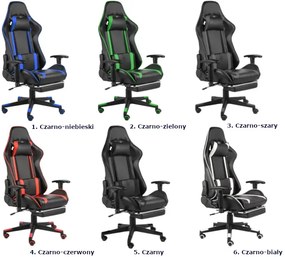 Czarno-czerwony fotel gamingowy z podnóżkiem - Epic Egra