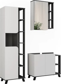 Zestaw mebli łazienkowych antracyt/biały 80x35x65 karen