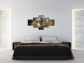 Obraz - Odbicie w szklanej kuli (125x70 cm)
