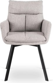 Krzesło Tapicerowane Obrotowe do Salonu CORTADO Szare Nowoczesne