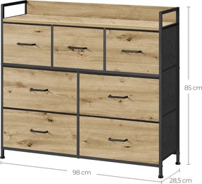 Duża komoda z szufladami w stylu loft dąb artisan A9-Z16