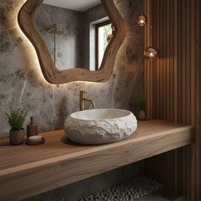 Umywalka nablatowa Rea Mika Beige