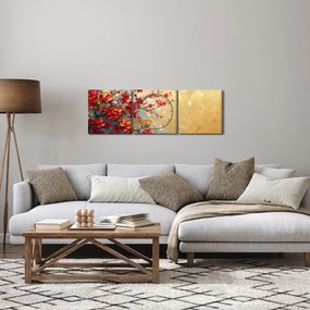 Obraz - Kwitnące drzewo (z zegarem) (90x30 cm)