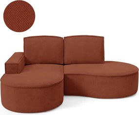 Narożnik MOLLY Lewostronny bez funkcji spania, wolnostojący tkanina CURIO 55 Miedziany