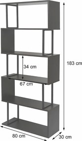 Półka MCW-A27,  szary, czarny metal