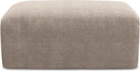 Beżowy podnóżek z tkaniny szenilowej Kona – Makamii