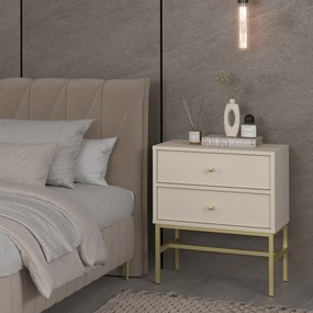Szafka Nocna TORINO - Beżowy / Wysokość 62.5 cm