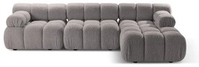 Jasnoszary narożnik modułowy z materiału bouclé (prawostronny) Bellis – Micadoni Home