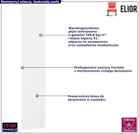 Gładki Front Biały Do Szafy 50 Cm Biały Połysk