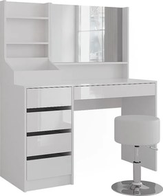 Stół toaletowy biały/biały wysoki połysk 119.8x50.1x76 sherry