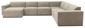 Beżowa sztruksowa sofa modułowa w kształcie litery "U" Scandic Sting, lewostronna