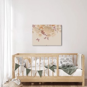 Obraz - Vintage kwiaty i motyle (70x50 cm)