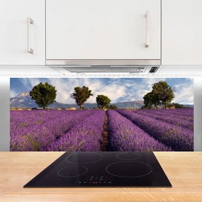 Szkło do Kuchni na Ścianę Sielska Polana z Drzewami