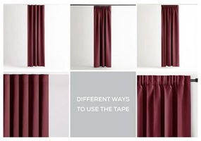 Bordowa zaciemniająca zasłona termiczna 140x270 cm Pleat – Restilo