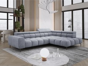 Narożnik PLAZA L Prawostronny z elektryczną regulacją siedziska w tkaninie CLOUD 82 WERSAL