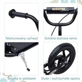 HOMCOM Hulajnoga miejska dziecięca Niebieska Dł 120xSzer 52xWys 80-88cm | Aosom PL