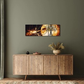 Obraz - Tajemnicze drzewo życia (z zegarem) (90x30 cm)