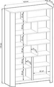 Kaszmirowy regał na książki z szafką P4-K05