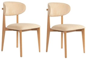 Zestaw krzeseł do jadalni Lionte Beige and LightOak, 2 szt.