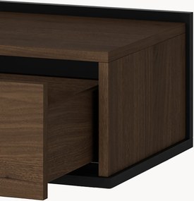 Szafka nocna wisząca Zenar z szufladą 50 cm - orzech elegant / czarny