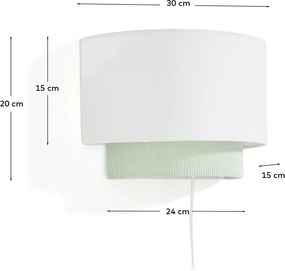 Białao-urkusowa lampa dziecięca z tekstylnym kloszem Bianella – Kave Home