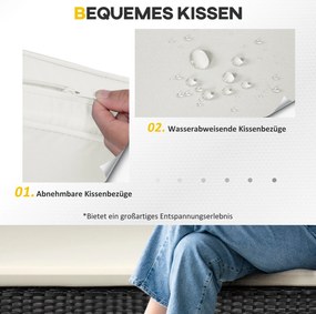 Outsunny komplet wypoczynkowy z technorattanu 7 elementów z poduszkami kolor czarny