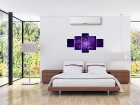 Obraz - fioletowa abstrakcja (125x70 cm)