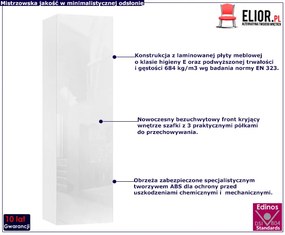 Biały słupek szafka ścienna 140 cm - Nevika 8X