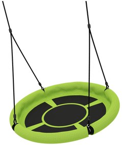 AIYAPLAY Huśtawka gniazdowa, Okrągła huśtawka ogrodowa, Obciążenie 150 kg, Regulowana wysokość, Zielona