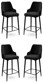 Zestaw krzeseł barowych Enox Black, 4 szt.