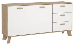 Biało-naturalna komoda w dekorze dębu 147x73x39 cm Ikast – Tvilum