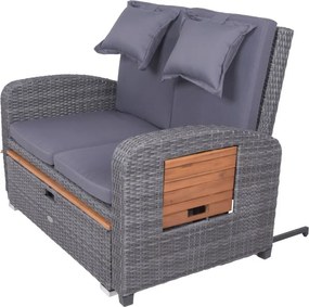 Szara sofa ogrodowa z imitacji rattanu Bari – Garden Pleasure