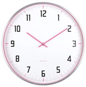 Karlsson 5969BP designerski zegar ścienny różowy,średnica 40 cm