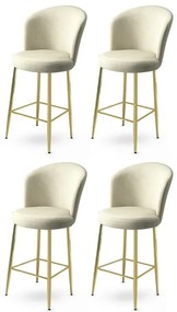 Zestaw krzeseł barowych Alte Cream and Gold, 4szt., 4 szt.