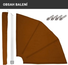 STILISTA Balkonowy parawan, 140 x 140 cm, brązowy