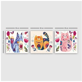 Obrazki dziecięce zestaw 3 szt. 30x30 cm Cats – Wallity