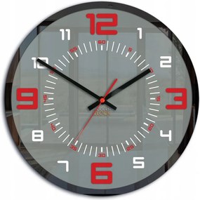 Zegar ścienny okrągły cichy klasyczny akrylowy na ścianę duże cyfry szary