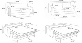 Szara sofa do spania/rozkładana 220 cm Cocoone – Bobochic Paris