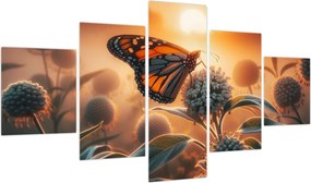 Obraz – Motyl w zachodzącym słońcu (125x70 cm)