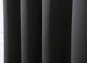 Czarna zasłona OXFORD 140x250 cm Zawieszanie: Metalowe pierścienie