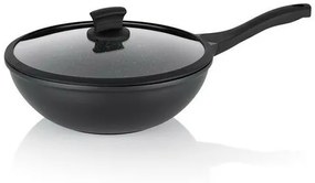 Kela Patelnia wok z pokrywką STELLA NOVA, odlewaluminiowy, czarna, 30 cm, 5 l