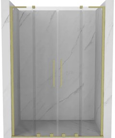 Mexen Velar L Duo drzwi prysznicowe rozsuwane 140 cm, transparent, złote szczotkowane - 871-140-003-02-55