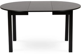 Zestaw Stół Okrągły Rozkładany HARRY 102-142 cm Czarny i 4 Krzesła Tapicerowane RICK Bordowe Nowoczesne Loft