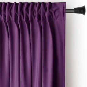 Fioletowa aksamitna zasłona częściowo zaciemniająca (dimout) 140x270 cm Pleat – Restilo
