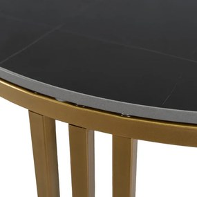 Stolik Kawowy KORIN 70 cm Czarny Marmur/Złoty Glamour Nowoczesny